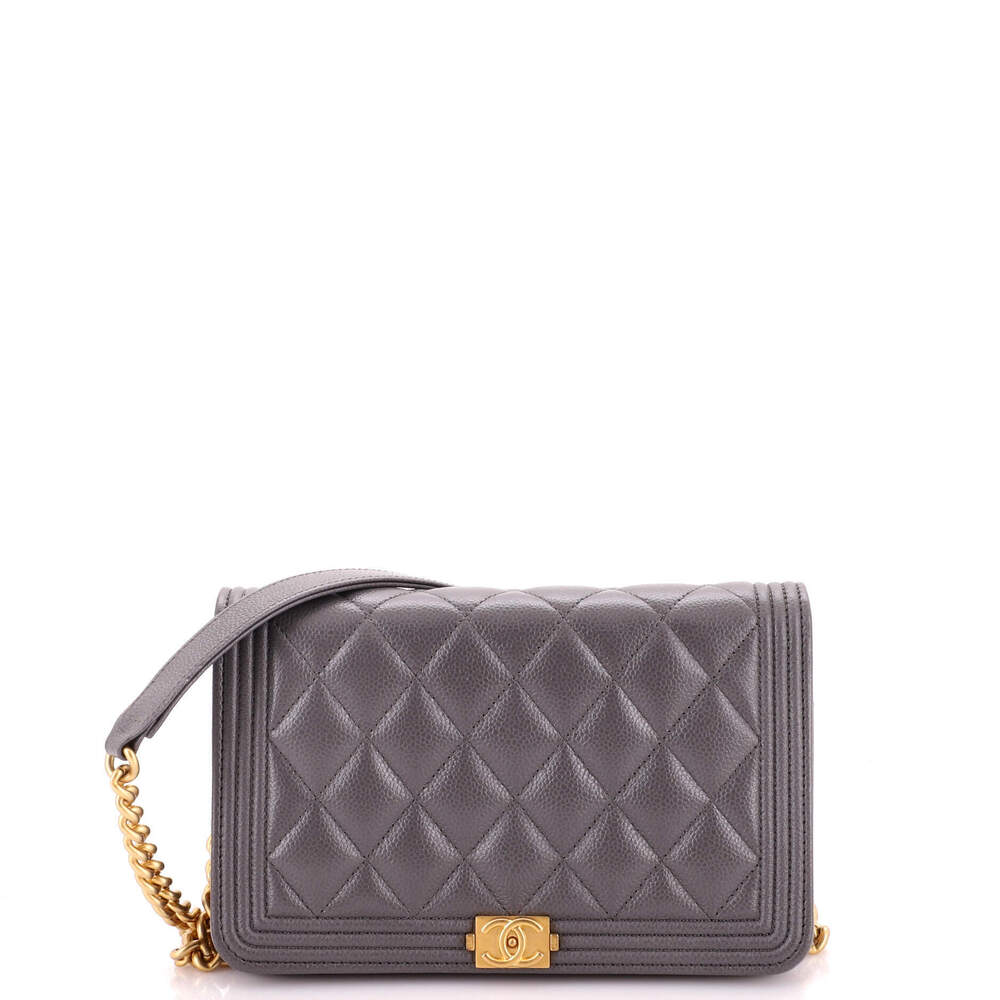 Chanel Boy Wallet on Chain Quilted Caviar